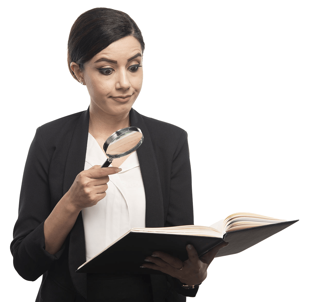 Femme avec un panneau question