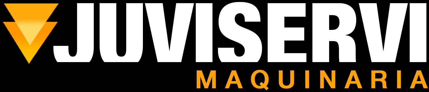Logotipo para Juvirservi Maquinaria, con un diseño naranja y blanco sobre fondo negro.