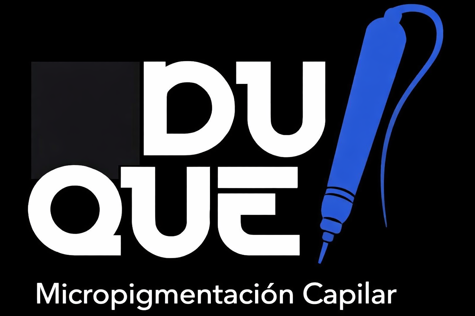 Logotipo con la inscripci&oacute;n "DUQUE Micropigmentaci&oacute;n Capilar" 