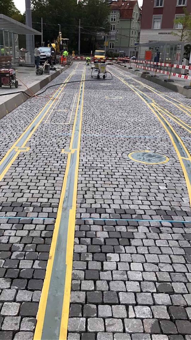 Arbeit der Walter Staub Pflästerungen GmbH