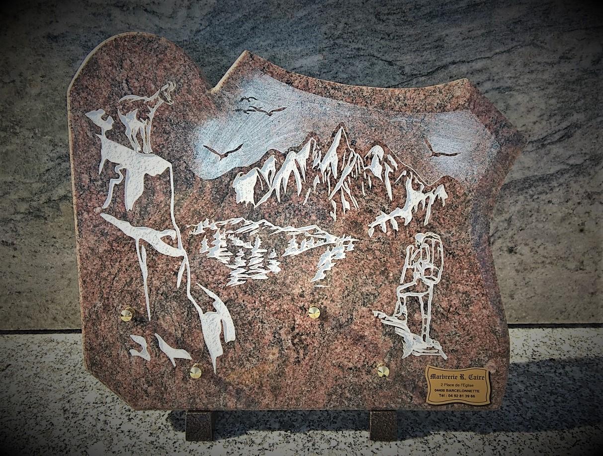 plaque montagne et chamois 1a