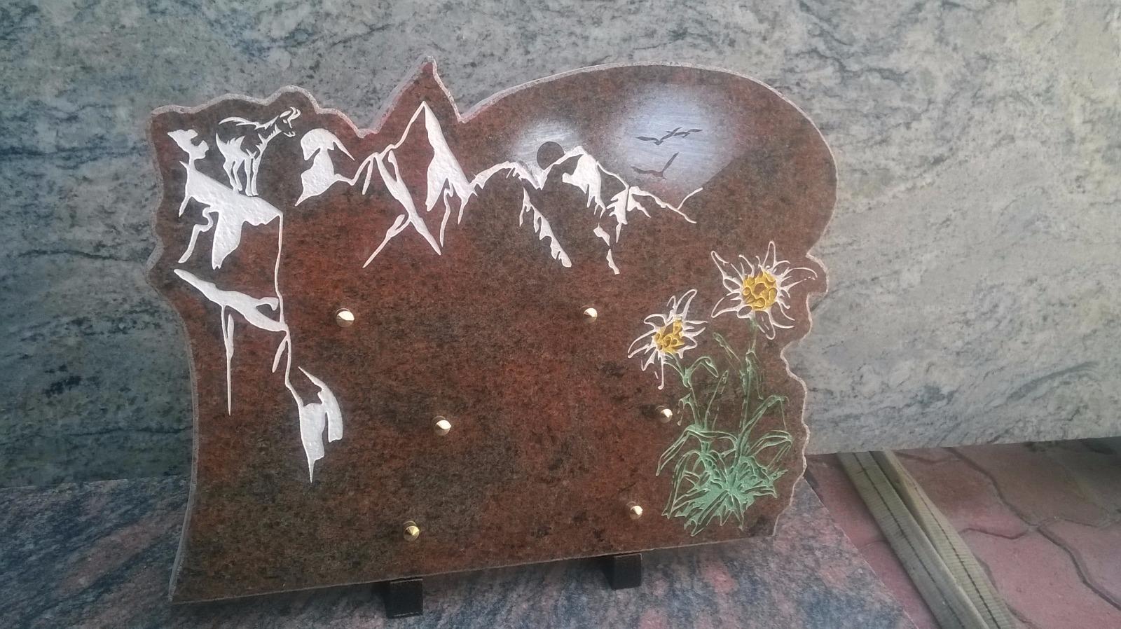 plaque montagne et chamois