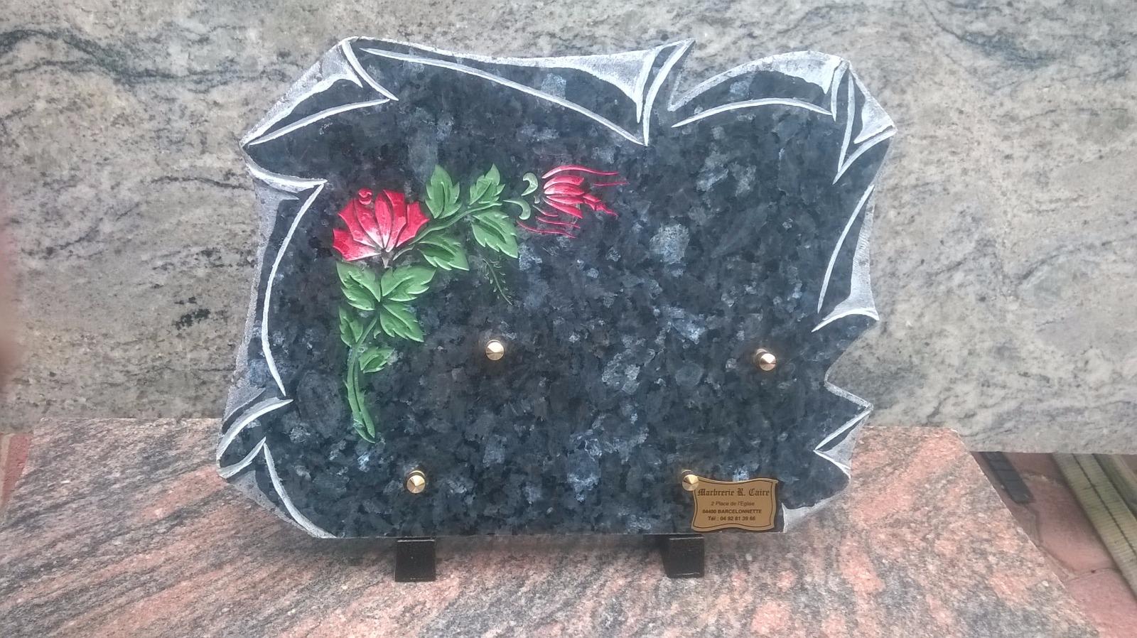 plaque parchemin n2 et rose