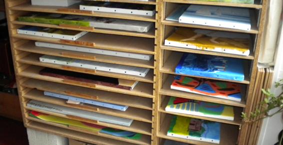 Rangement toile peinture