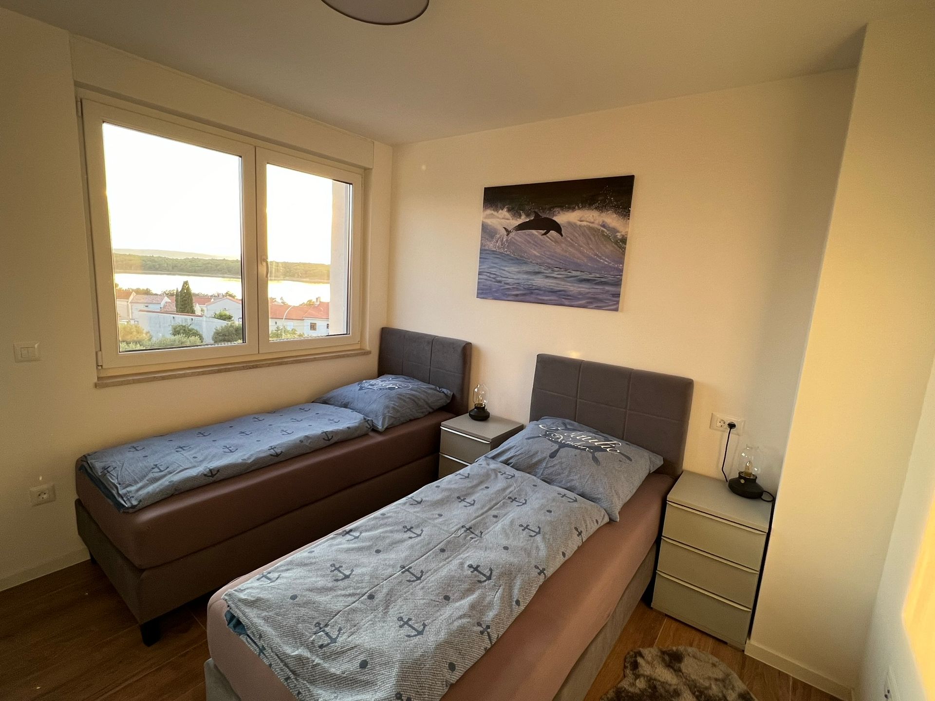 Ground floor 1st bedroom with single beds