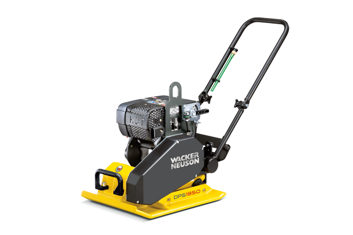 Eine gelb-schwarze Maschine mit einem Griff auf weißem Hintergrund.