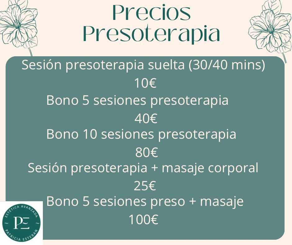 Lista de precios de presoterapia en español