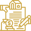 Pictogramme de documents et argent.