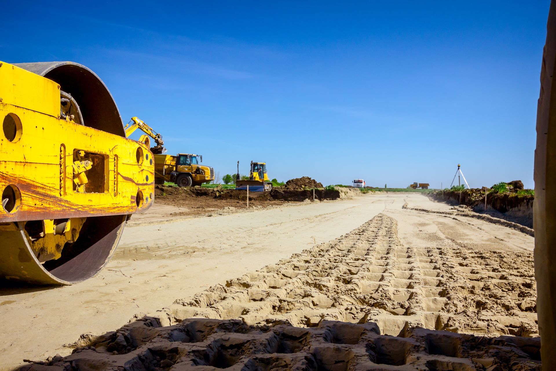Travaux de nivellement d'un terrain