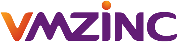 Um logotipo roxo e laranja para vwzinc em um fundo branco