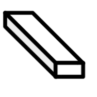 Um desenho em preto e branco de um objeto retangular em um fundo branco.