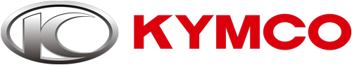 Ein Logo für ein Unternehmen namens Kymco auf weißem Hintergrund.