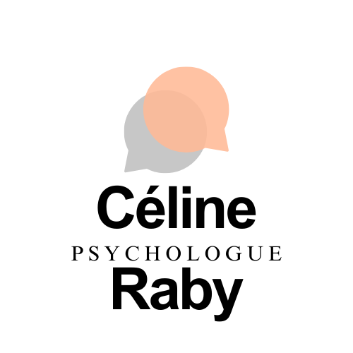 Logo de RABY Céline avec des bulles de dialogue.