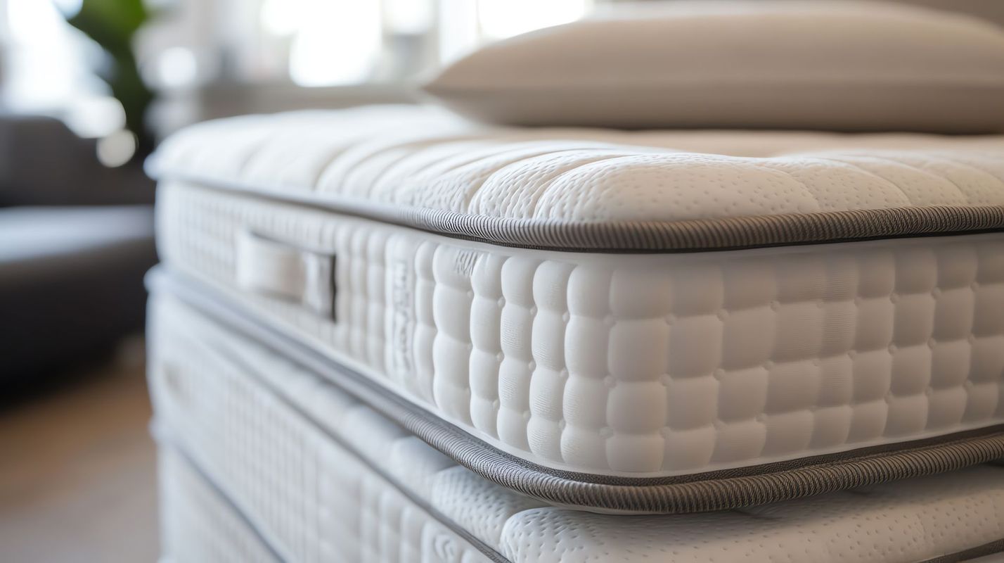 Vue de profil d'un matelas mousse à mémoire de forme