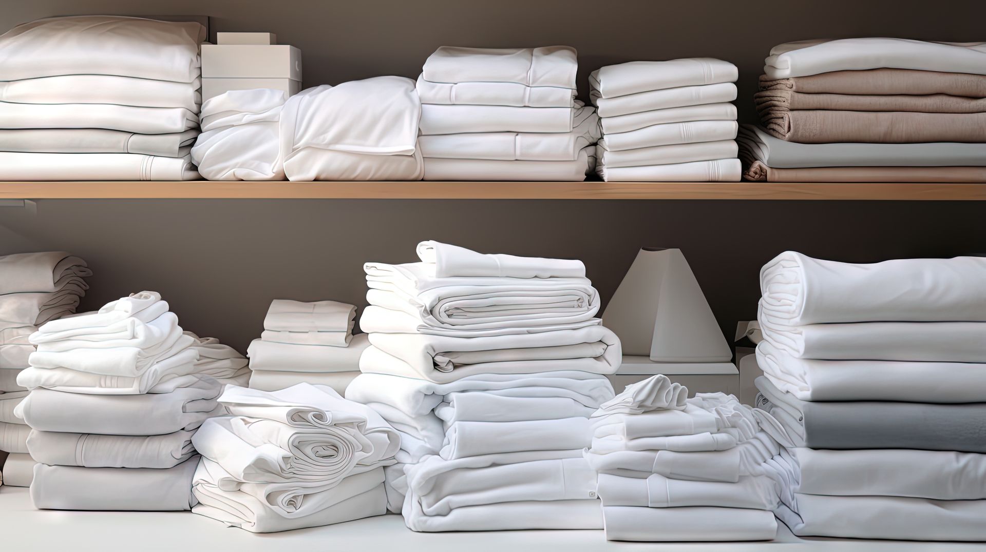 Pile de draps, housses et taies d'oreillers
