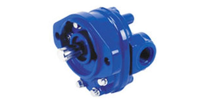 Accouplement mécanique industriel bleu avec boîtier métallique et ouverture d'arbre