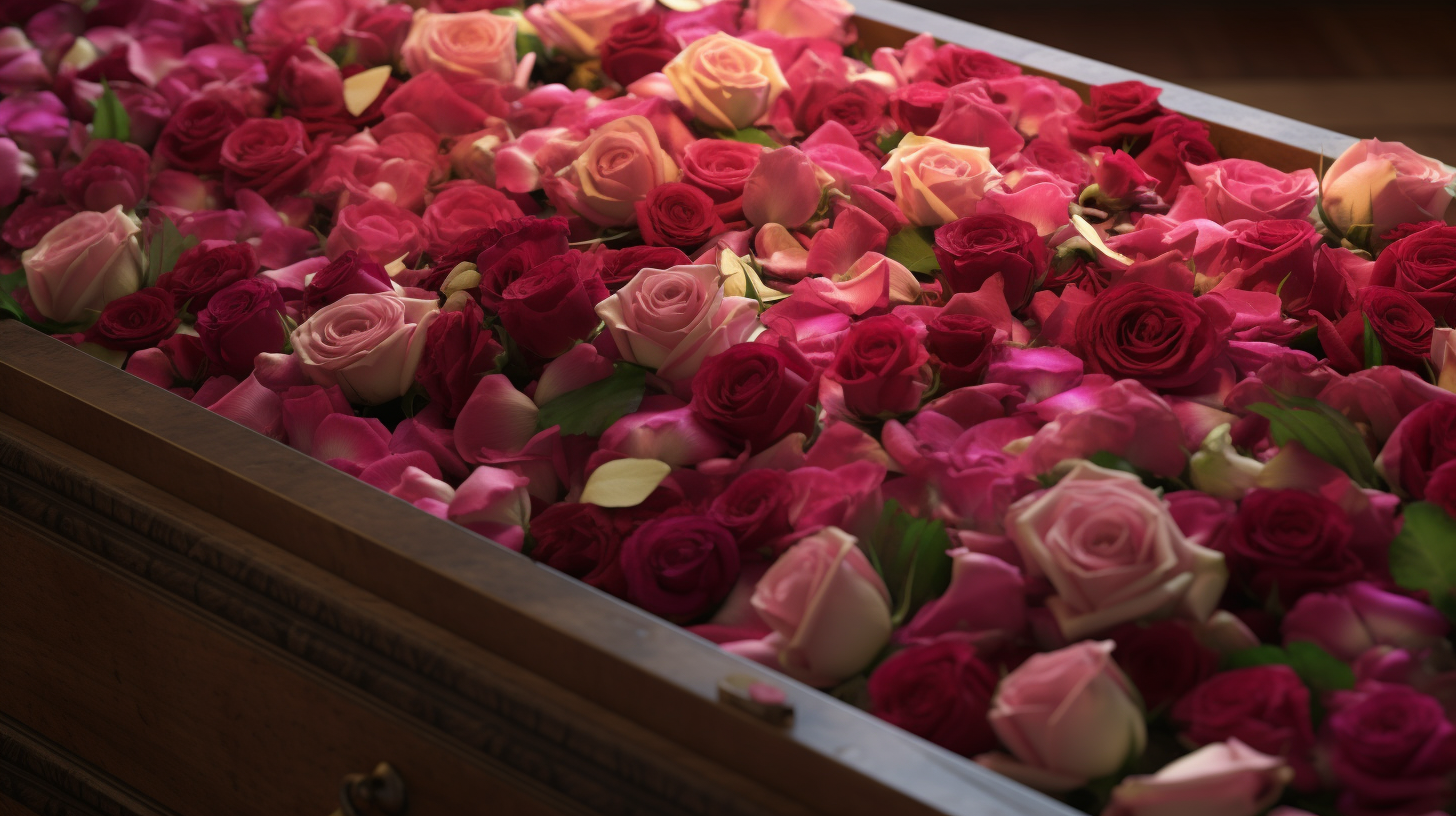 Tas de roses rouges et roses
