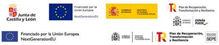A blurred image of several logos including junta de castilla y leon