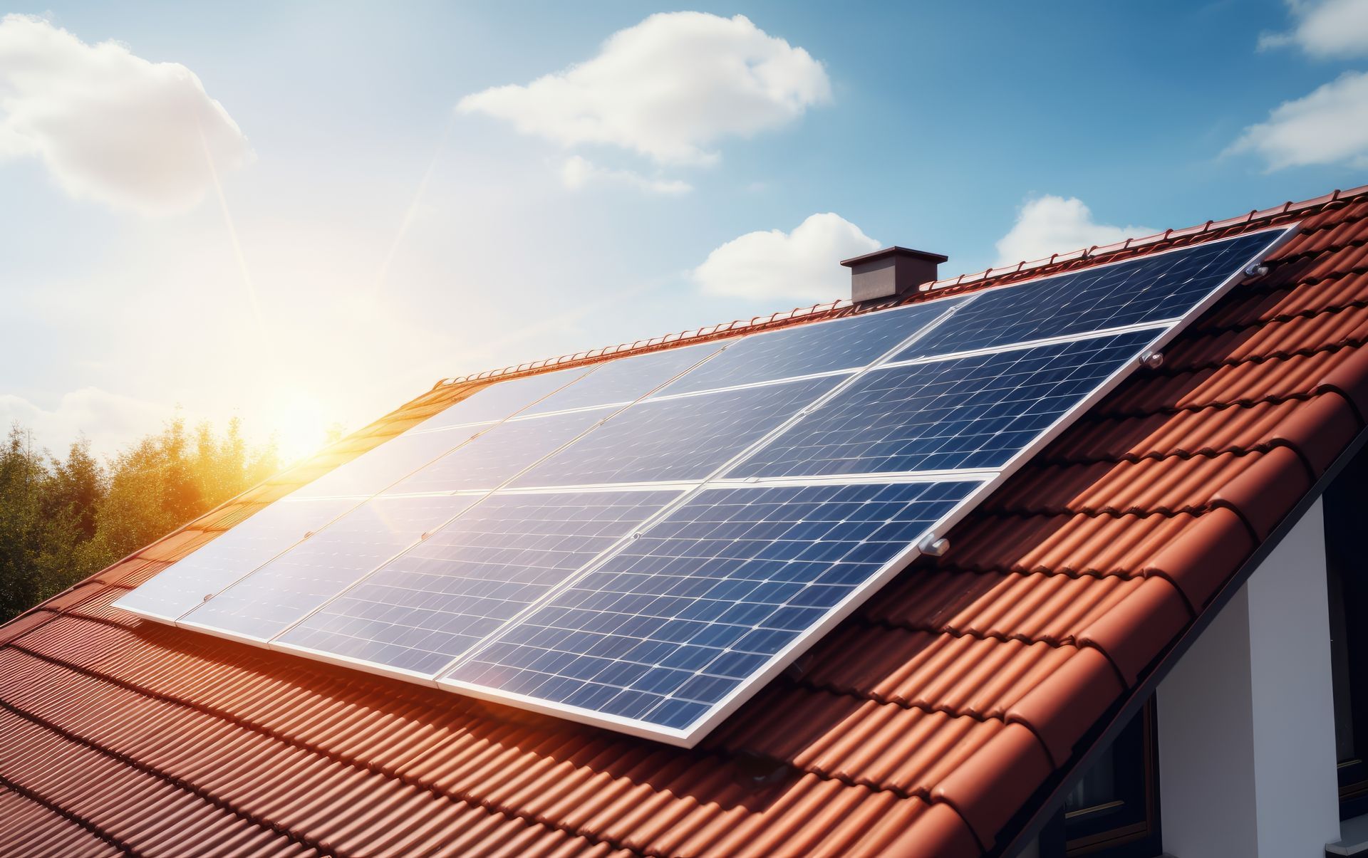 Panneaux photovoltaïques sur une toiture