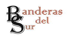 Logotipo con la inscripci&oacute;n &ldquo;Banderas del Sur&rdquo; en texto estilizado negro y rojo.