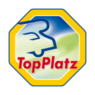 Ein gelb-blaues Schild mit der Aufschrift „Topplatz“