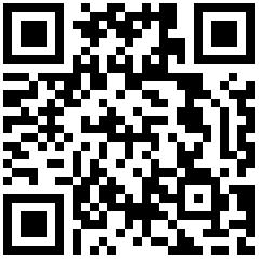 Ein schwarzweißer QR-Code auf weißem Hintergrund.