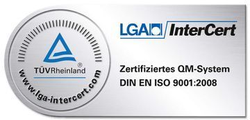 TÜV Zertifikat DIN EN ISO 9001:2008