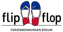 Ein Logo für Flip-Flop zeigt ein Paar Flip-Flops