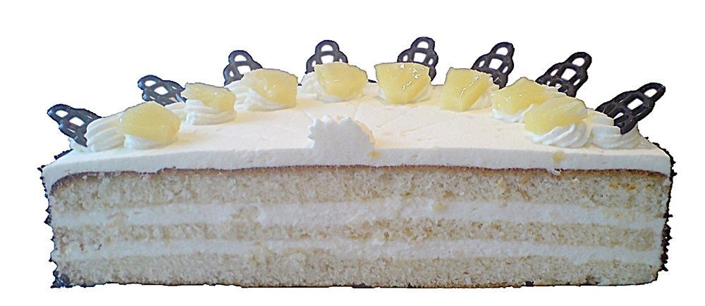 Ananassahnetorte, halb