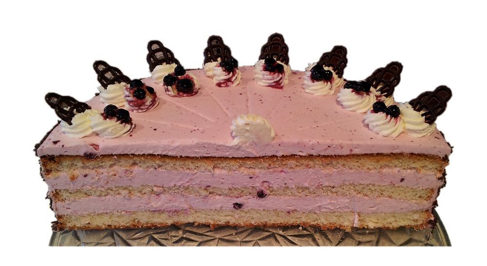 Heidelbeerjoghurtsahnetorte, halb