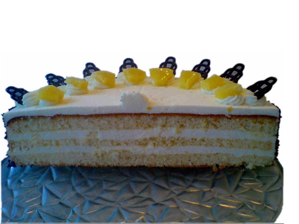 Ananassahnetorte, halb