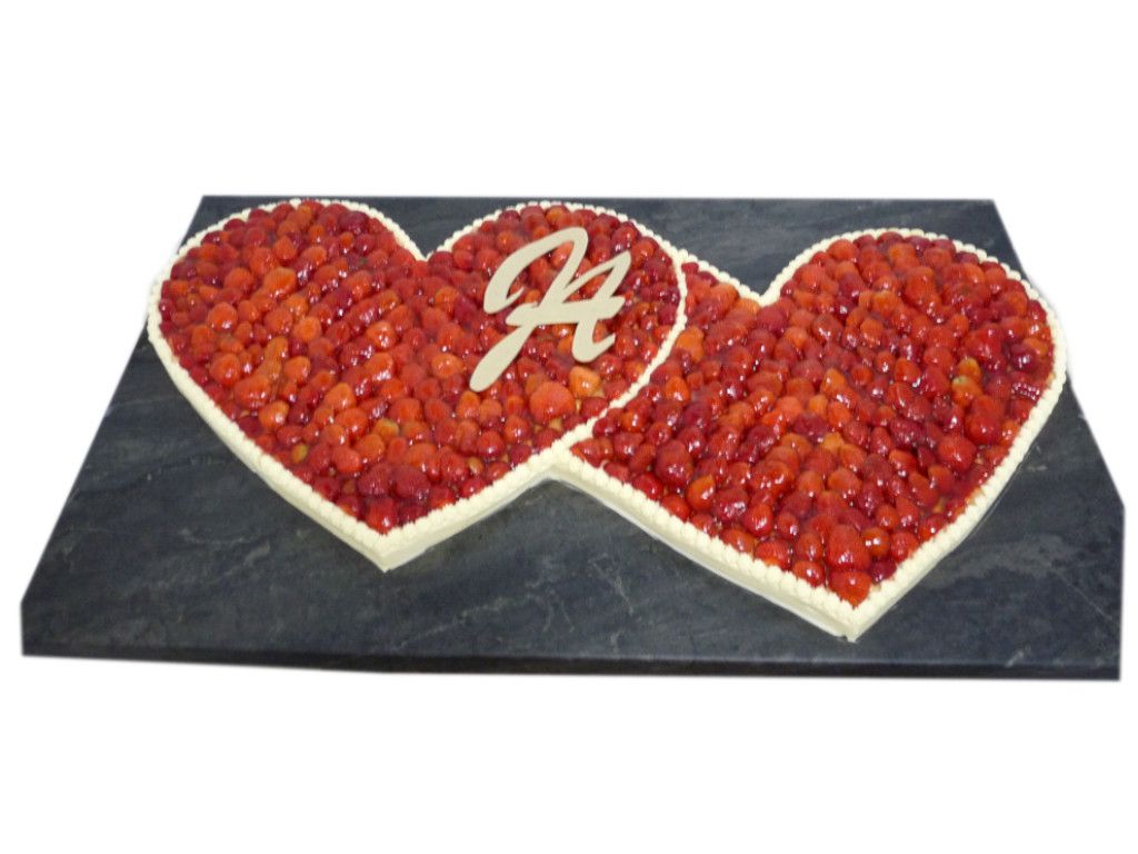 Doppelherz mit Erdbeeren