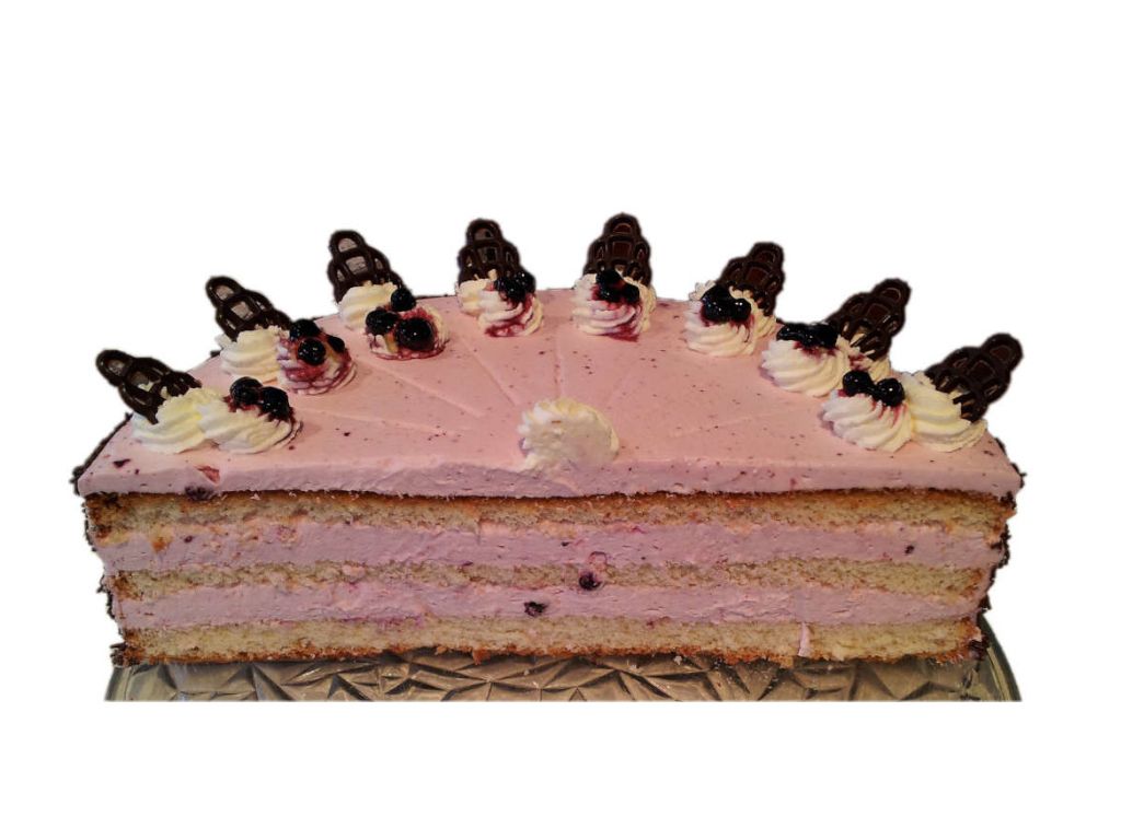 Heidelbeerjoghurtsahnetorte, halbe