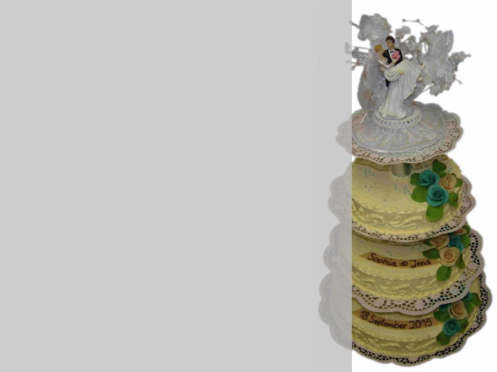 Hochzeitstorte, 3-stöckig, auf Gestell,