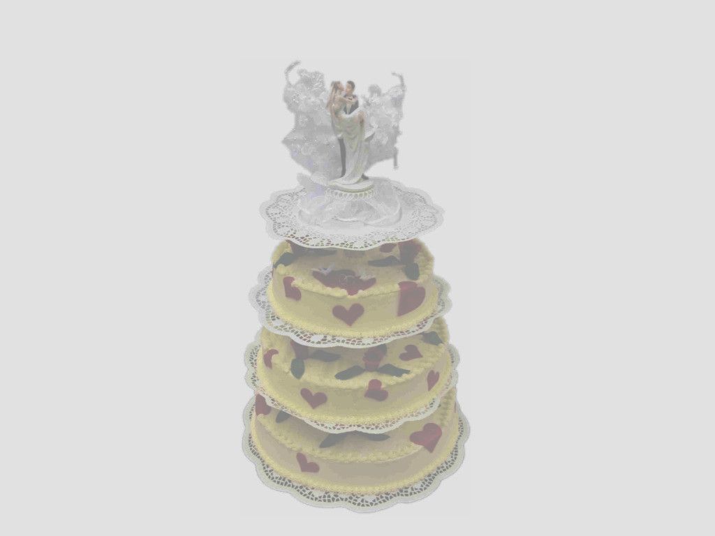 Hochzeitstorte, 3-stöckig, auf Gestell,