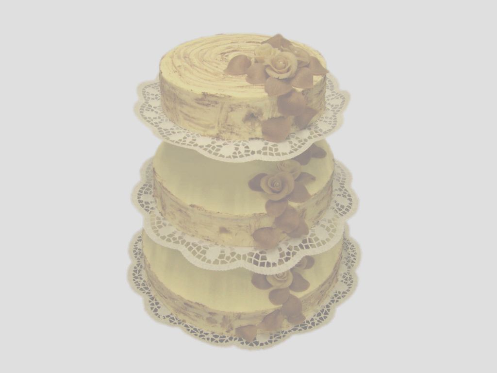 Hochzeitstorte, 3-stöckig, auf Gestell,