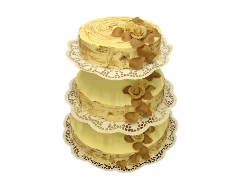 Hochzeitstorte, 3-stöckig
auf Gestell 
