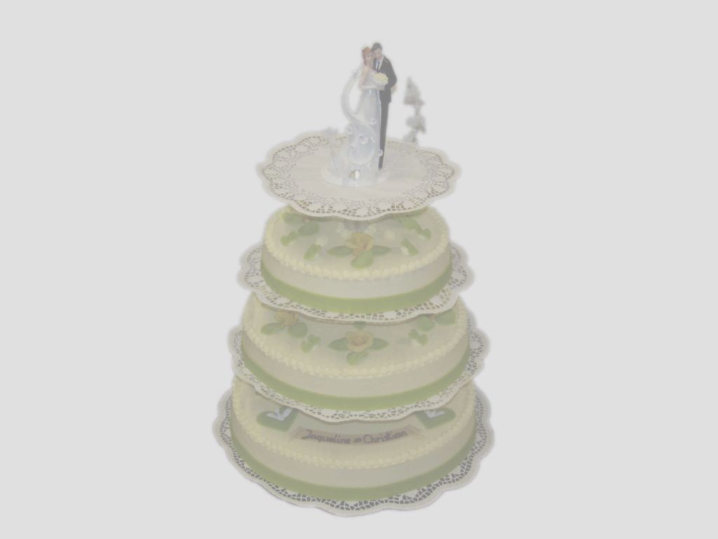 Hochzeitstorte, 3-stöckig, auf Gestell,