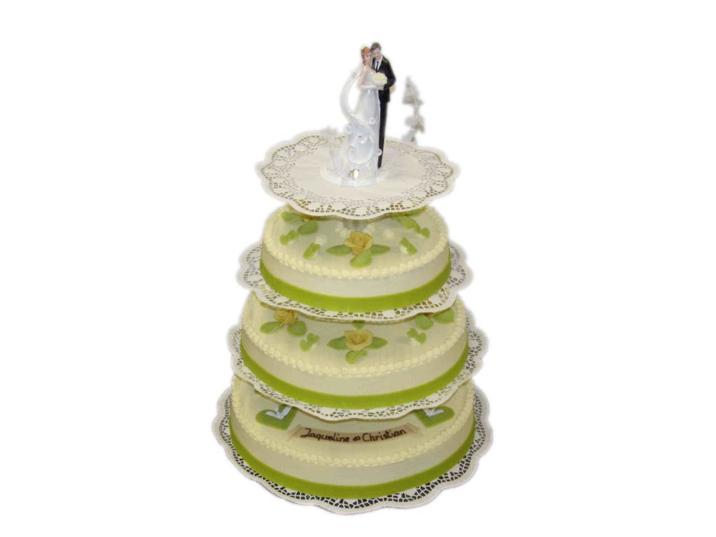 Hochzeitstorte, 3-stöckig
auf Gestell