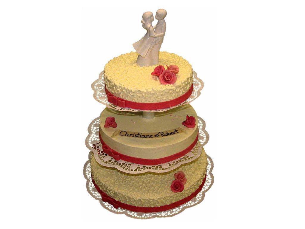 Hochzeitstorte, 3-stöckig
auf Gestell