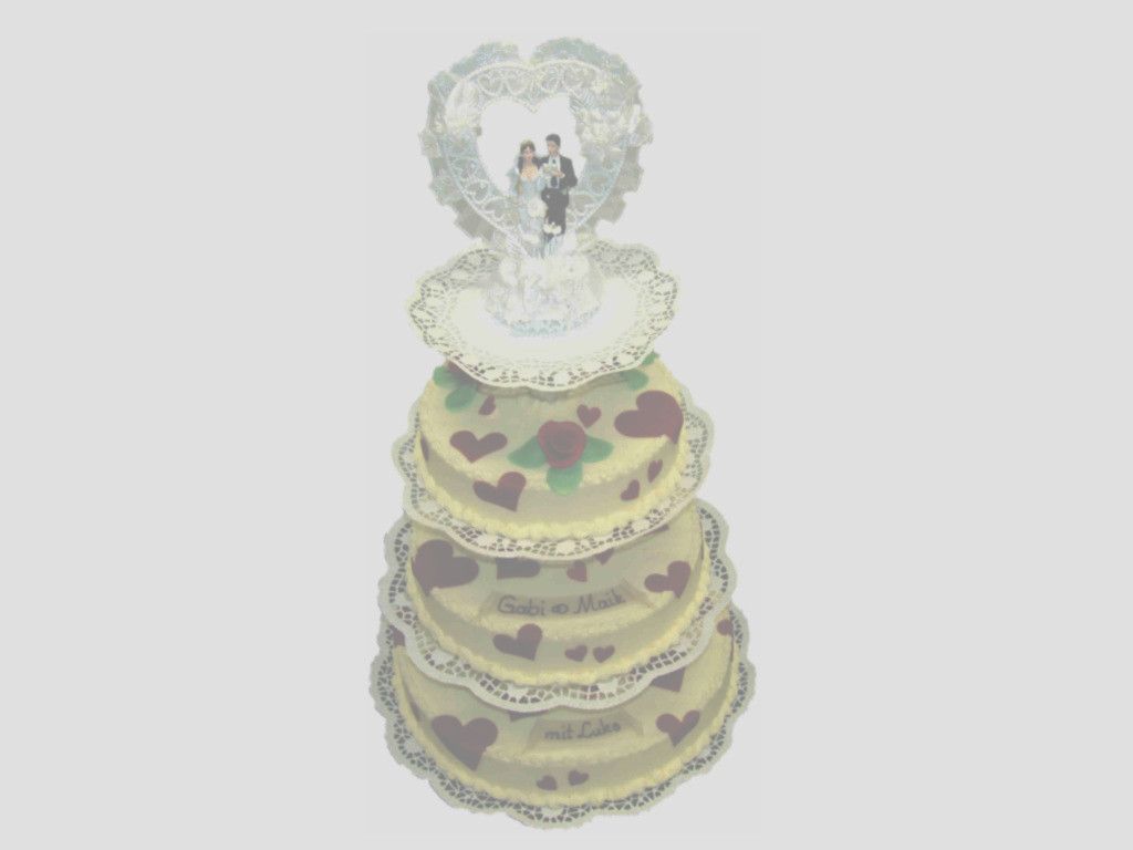 Hochzeitstorte, 3-stöckig, auf Gestell,