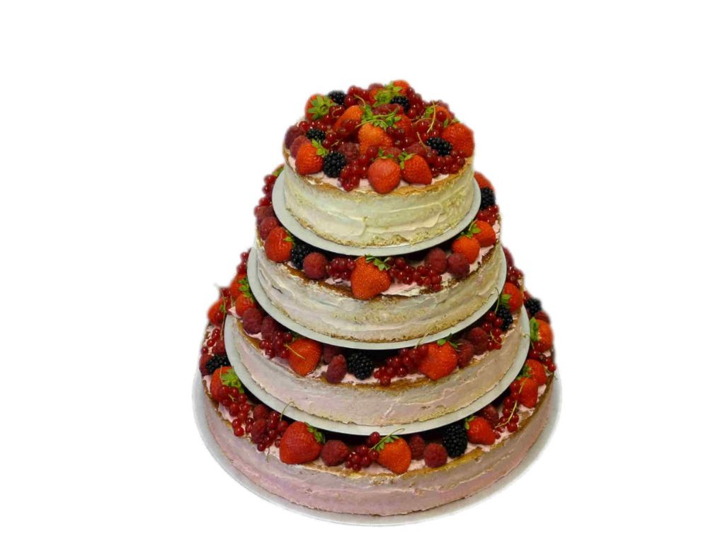 Hochzeitstorte, 4-stöckig
auf Gestell 