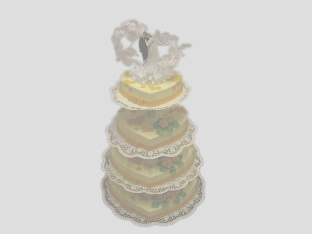 Hochzeitstorte, 4-stöckig, auf Gestell,