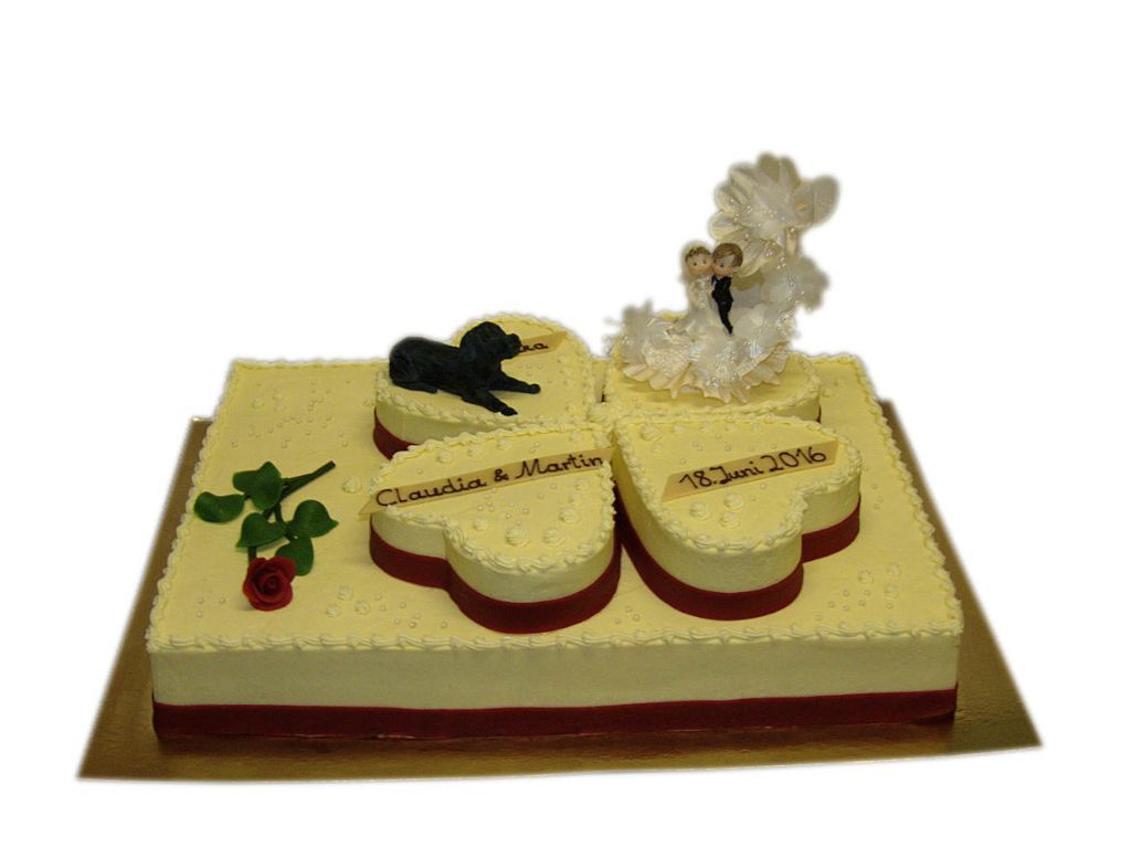 Kleeblatt auf Vierecktorte
