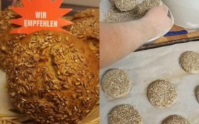 Ein Bündel Brot mit einem Schild mit der Aufschrift „Wir empfohlen“