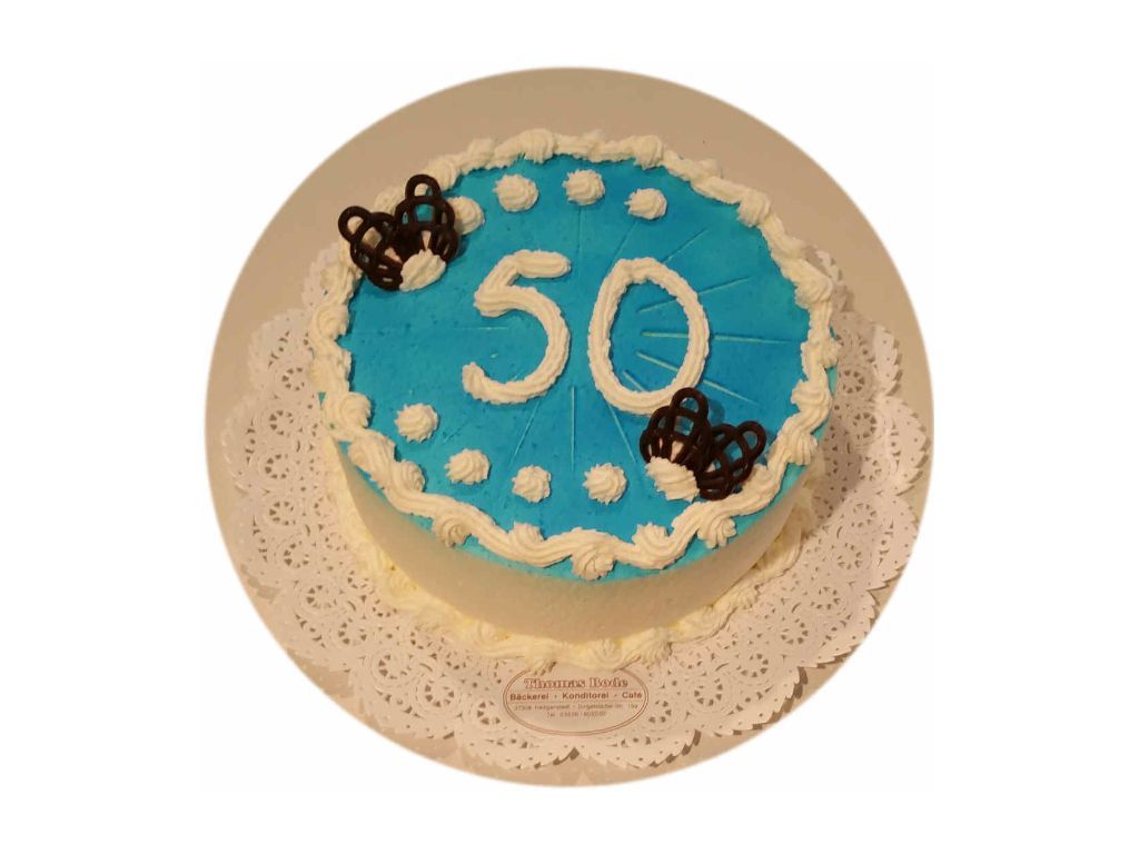 Buttercremetorte, klein, blau