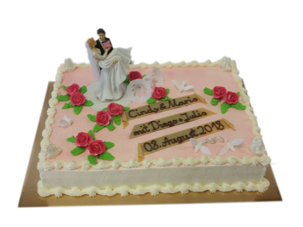 Vierecktorte zur Hochzeit