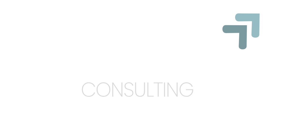 Ein weißes Logo für Thomas Gesir Consulting auf weißem Hintergrund.