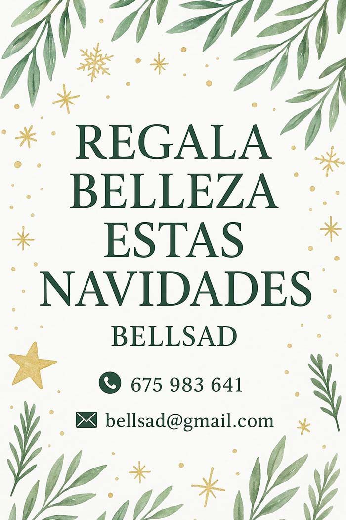 Anuncio de productos de belleza Bellsad con el texto 