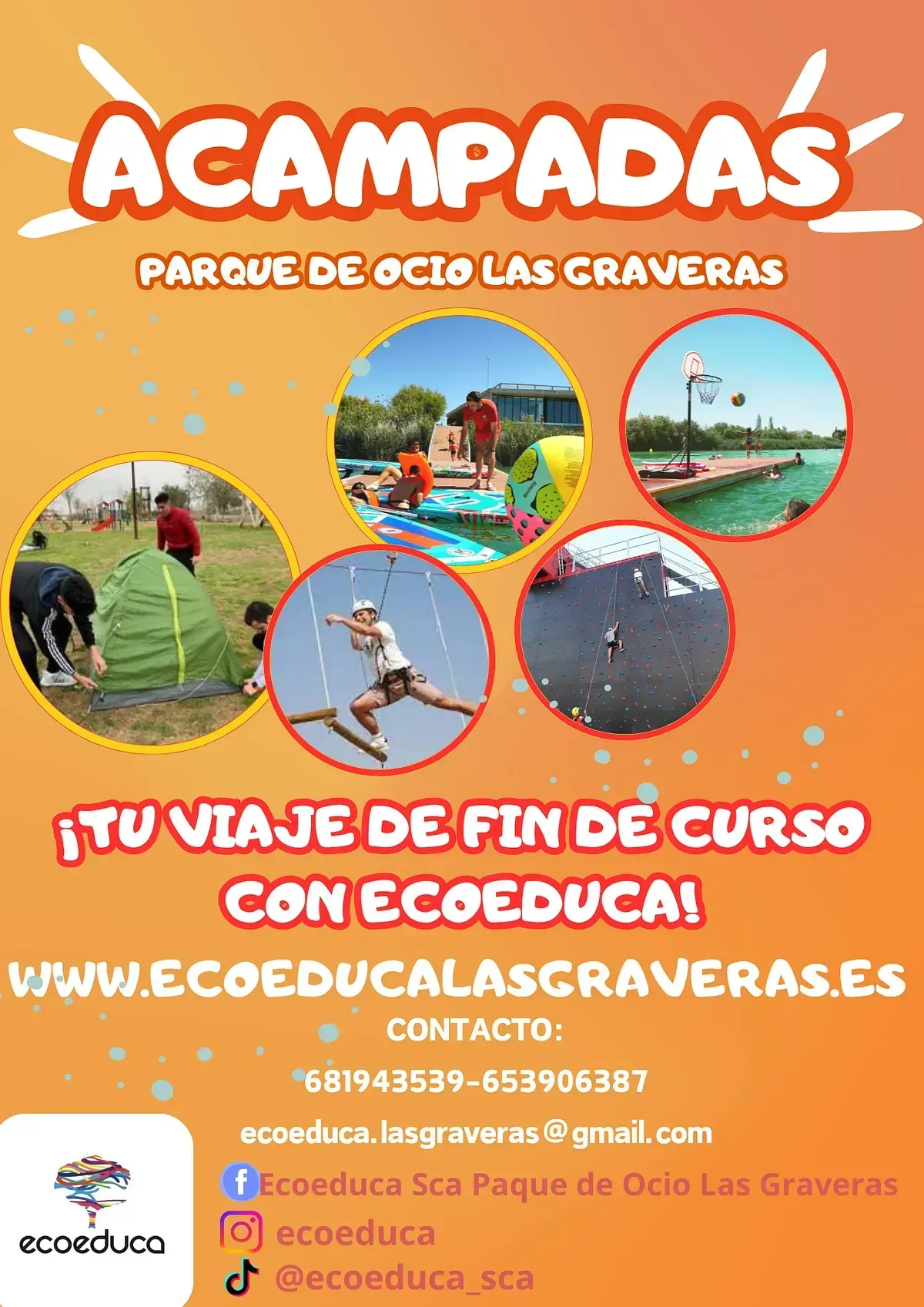 Un folleto para un parque de ocio de campamentos, los gravaras.